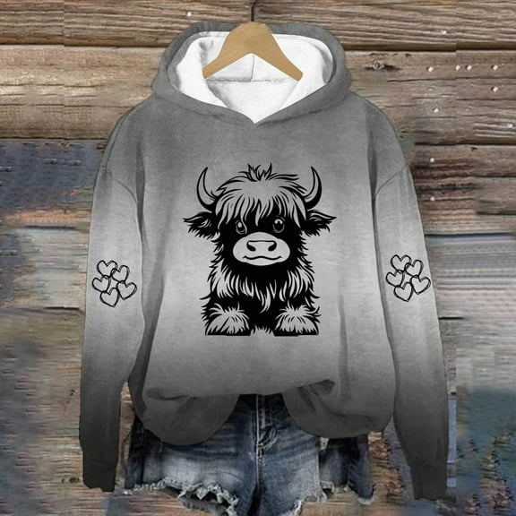 JUSLIO Hoodies for Women Hooded Graphic Sweatshirts Long Sleeve Casual Comfortable Everyday Sweatshirts