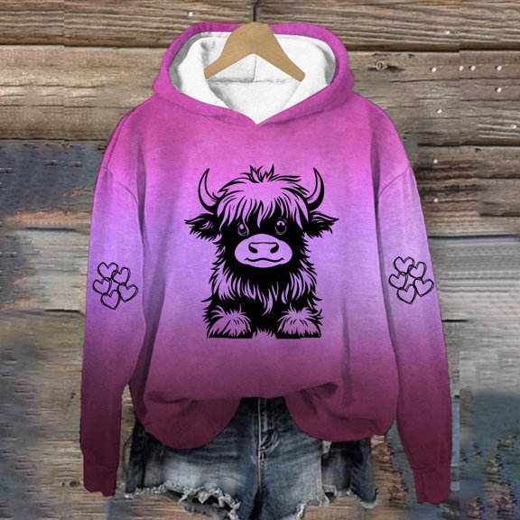 JUSLIO Hoodies for Women Hooded Graphic Sweatshirts Long Sleeve Casual Comfortable Everyday Sweatshirts