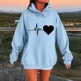 thumbnail image 1 of JUSLIO Hoodies for Women Hooded Hearts Graphic Sweatshirts Casual Comfortable Everyday Long Sleeve Sweatshirts, 1 of 4