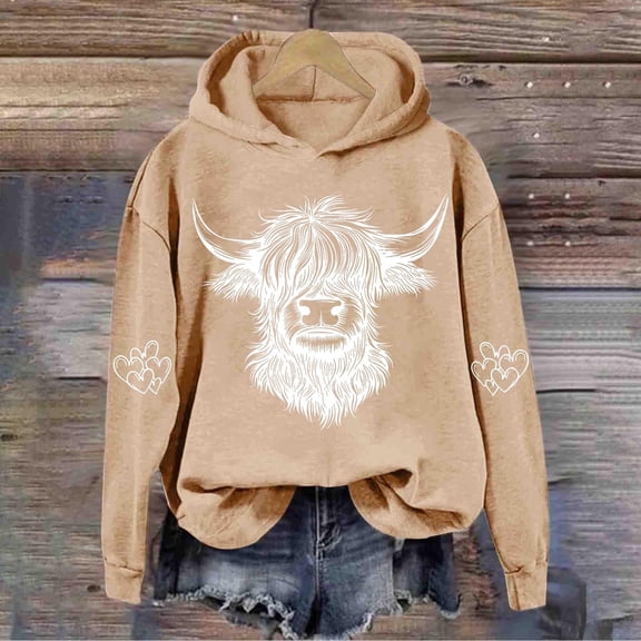 JUSLIO Hoodies for Women Hooded Vintage Sweatshirts Everyday Long Sleeve Casual Comfortable Sweatshirts