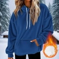 thumbnail image 1 of JUSLIO Hoodies for Women Solid with Pockets Shoulder Drop Fleece Long Sleeved Hooded Sweatshirts, 1 of 5