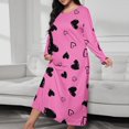 thumbnail image 1 of JUSLIO House Dresses for Women Hearts Robes Long Sleeve Pajama Round Collar Sleepwear Pink Nightgown Sleep Dress Plus Size Loungewear, 1 of 3