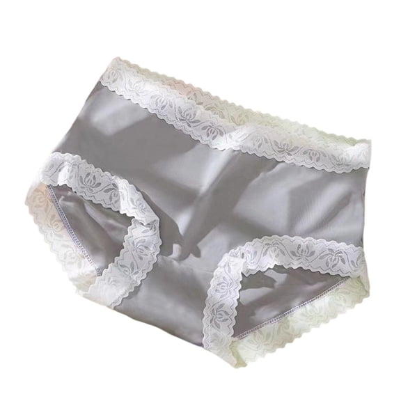 JUSLIO Ladies Underwear Cotton Briefs Comfortable Breathable Soft Panties Gray M