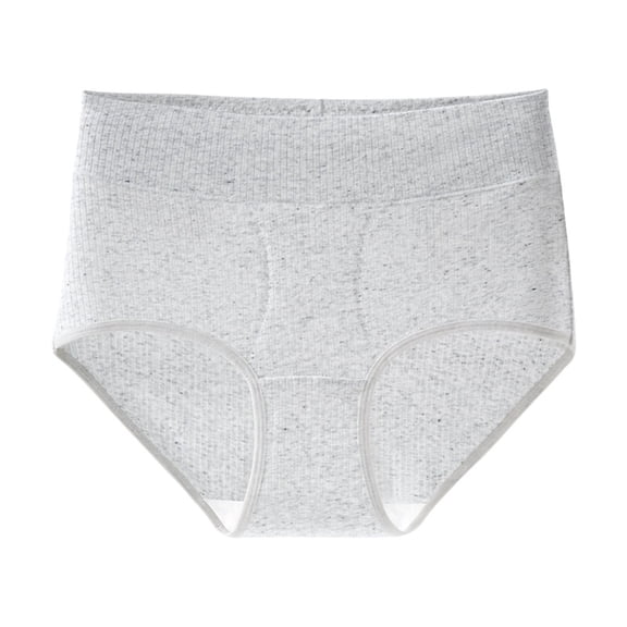 JUSLIO Ladies Underwear Cotton Briefs High Waisted Comfortable Soft Panties Gray L