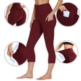thumbnail image 1 of JUSLIO Leggings for Women Solid with Pockets Butt Lifting Yoga Workout Capris Leggings, 1 of 9