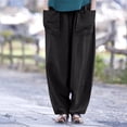 thumbnail image 1 of JUSLIO Linen Pants Women Comfortable Casual Pockets Linen Pants for Women Black L, 1 of 8