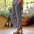 thumbnail image 1 of JUSLIO Linen Pants Women Pants for Women Button Comfortable Linen Casual Gray XL, 1 of 6