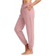 thumbnail image 1 of JUSLIO Linen Pants for Women Joggers Casual Loose Elastic Waist with Pockets Fashion Pants, 1 of 5