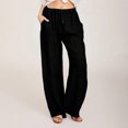 thumbnail image 1 of JUSLIO Linen Pants for Women Loose Fashion Casual Drawstring Wide Leg Pants, 1 of 9