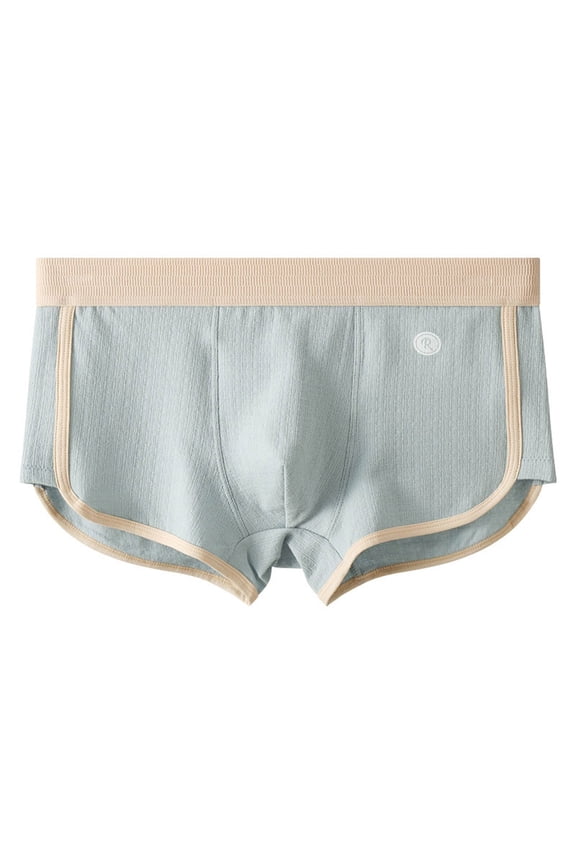 Mens Boxers Briefs Mens Underwear Cotton Trunks Breathable Soft Comfortable Underpants Blue XXL