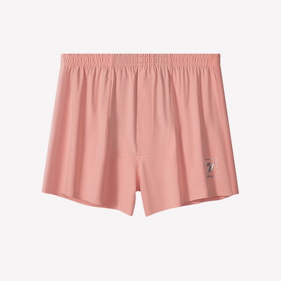 JUSLIO Mens Boxers Briefs Mens Underwear Cotton Trunks Comfortable Breathable Soft Plus Size Underwear Pink XXXL