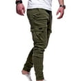 thumbnail image 1 of JUSLIO Mens Pants Comfortable Cargo Sweatpants with Pockets Outdoor Workout Business Casual Sweatpants Army Green M, 1 of 4