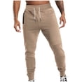 thumbnail image 1 of JUSLIO Mens Pants Zipper with Pockets Solid Sweatpants Comfortable Outdoor Workout Business Casual Sweatpants Khaki XXL, 1 of 9