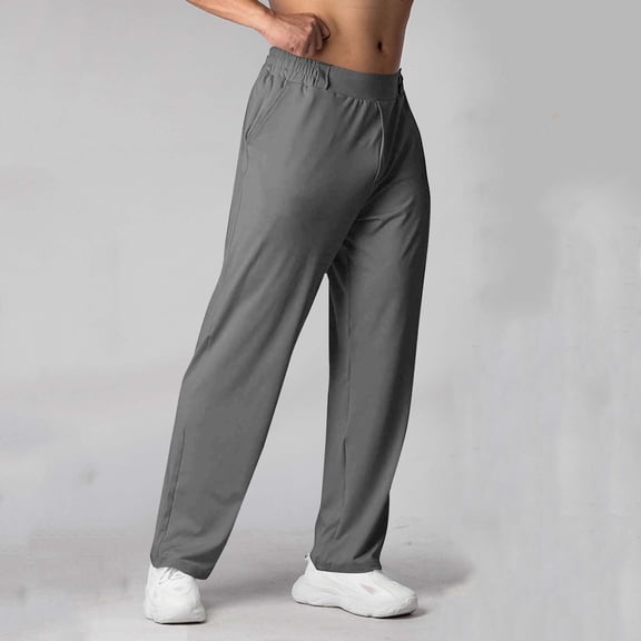 JUSLIO Mens Sweatpants Comfortable Straight Leg Sweatpants Outdoor Workout Business Casual Pants Dark Gray XXXL