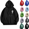 thumbnail image 1 of JUSLIO Mens Sweatshirt Hooded Graphic Hoodies Long Sleeve Pullover Comfortable Everyday Sweatshirts, 1 of 8