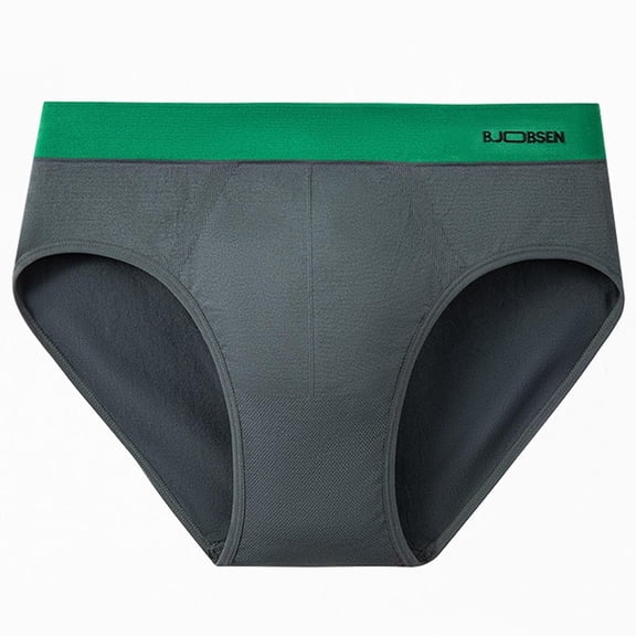 JUSLIO Mens Underwear Cotton Briefs Breathable Soft Comfortable Underpants Gray M