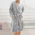 thumbnail image 1 of JUSLIO Nightgowns for Women Solid Pajama Long Sleeve Sleepwear Classic Collar Nightgown Sleep Dress Fleece Loungewear Plus Size Robes, 1 of 3