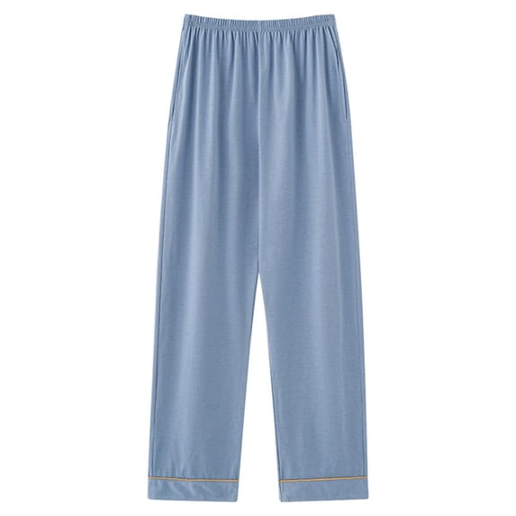 JUSLIO Pajama Pants for Women Comfortable Casual High Waist Pockets Pants for Women Loungewear Blue 2XL
