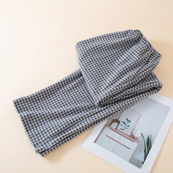 JUSLIO Pajama Pants for Women Fleece Casual Pockets Plaid Warm Comfortable Winter Gray 2XL