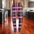 thumbnail image 1 of JUSLIO Pajamas Mens Pajama Pants Comfortable Print Straight Leg Lounge Warm Regular Fit Pajama Pants Hot Pink Large, 1 of 5