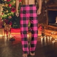 thumbnail image 1 of JUSLIO Pajamas Mens Pajama Pants Print Lounge Straight Leg Warm Regular Fit Comfortable Pajama Pants Hot Pink Large, 1 of 5