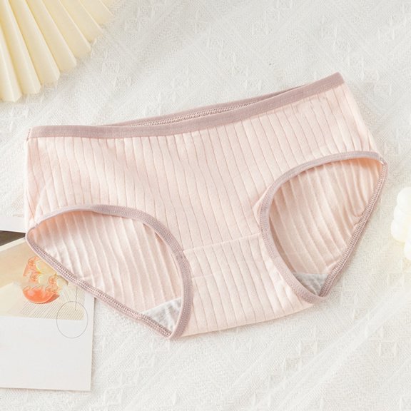 JUSLIO Panties for Women Cotton Briefs Soft Comfortable Breathable Underwear Pink L