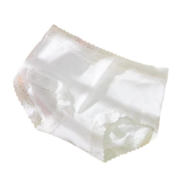 JUSLIO Panties for Women Cotton Briefs Soft Comfortable Breathable Underwear White L