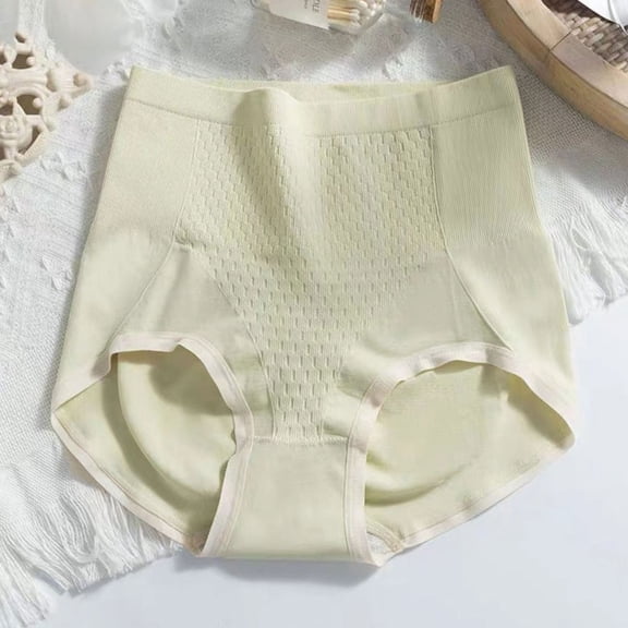 JUSLIO Panties for Women High Waisted Briefs No Show Underwear Butt Lifting Tummy Control Underwear Green Free Size