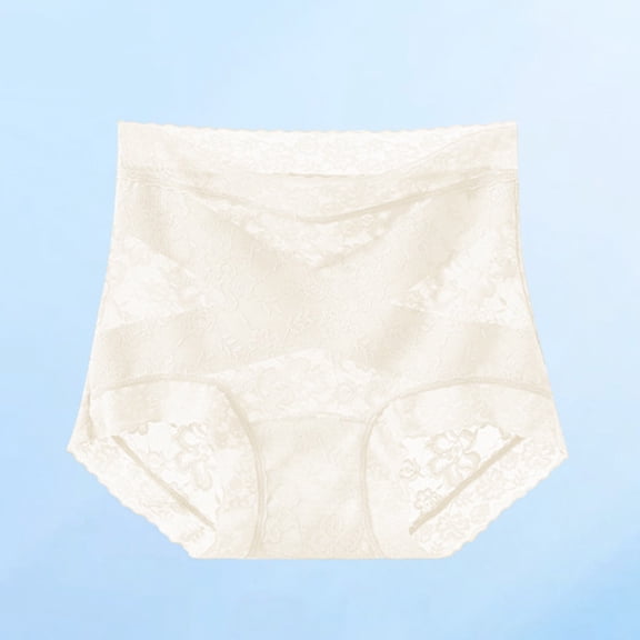 JUSLIO Panties for Women Lace Briefs No Show Underwear High Waisted Butt Lifting Tummy Control Underwear L
