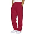 thumbnail image 1 of JUSLIO Pants for Men Lace-up Cargo Straight Leg Sweatpants with Pockets Outdoor Workout Business Casual Sweatpants Red L, 1 of 4
