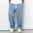 thumbnail image 1 of JUSLIO Pants for Men Sweatpants Waffle Elastic Waist Drawstring Casual with Pockets Pants M, 1 of 5