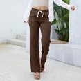 thumbnail image 1 of JUSLIO Pants for Women Comfortable Casual Pockets Drawstring Pants Brown 2XL, 1 of 9