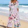 thumbnail image 1 of JUSLIO Jumpsuits for Women Zipper Random Print Fashion Casual Comfort Waist V-Neck with Pockets Jumpsuits, 1 of 5