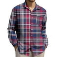 thumbnail image 1 of JUSLIO Plaid Mens Shirts Casual Graphic Tops Fashion Long sleeve Collar Tops Multicolor S, 1 of 4