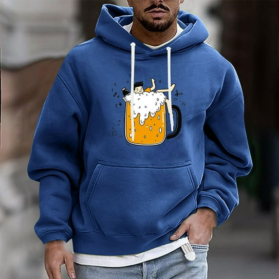 JUSLIO Plus Size Hoodies for Men Hooded Graphic Sweatshirts Drawstring Everyday Long Sleeve Pullover Sweatshirts