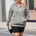 thumbnail image 1 of JUSLIO Plus Size Womens Blouses Zipper Solid Hoodies Fashion Long sleeve Hoodies Gray 4XL, 1 of 4