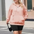 thumbnail image 1 of JUSLIO Plus Size Womens Shirts Zipper Solid Hoodies Fashion Long sleeve Hoodies Pink 3XL, 1 of 7