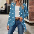 thumbnail image 1 of JUSLIO Polka Dot Blouses for Women Relaxed Fit Graphic Cardigans Fashion Long sleeve Cardigans Sky Blue L, 1 of 7