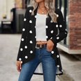 thumbnail image 1 of JUSLIO Polka Dot Tops for Women Relaxed Fit Graphic Cardigans Fashion Long sleeve Cardigans Black L, 1 of 7