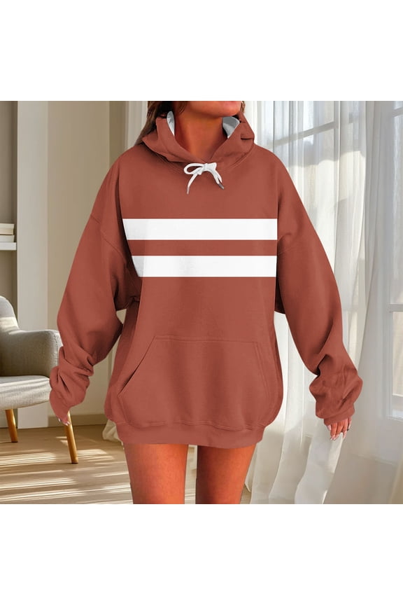 Polka Dot Women Tops with Pockets Hoodies Sweatshirts Graphic Long sleeve Sweatshirts Khaki S