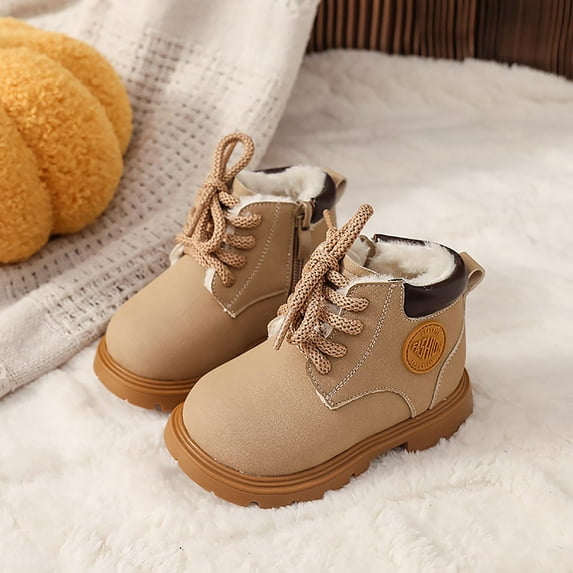 JUSLIO Shoes for Girls Girls Boots Soft Sole Snow Boots Comfort (Toddler/Little Kid/Big Kid) Shoes 0 Years Beige