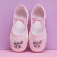 thumbnail image 1 of JUSLIO Shoes for Girls Soft Sole Bow Dance Shoes Canvas (Toddler/Little Kid/Big Kid) Shoes 23(US:8) Pink, 1 of 3