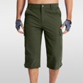 thumbnail image 1 of CIAKGIAF Shorts for Men Cargo Shorts,Fashion Casual with Pockets 7 Inch with Pockets Army Green Shorts,Size L, 1 of 7