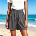 thumbnail image 1 of JUSLIO Shorts for Women,Lightweight Casual High Waist 5" Mid-Length Shorts,Summer,Gray,Size XL, 1 of 5