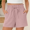 thumbnail image 1 of JUSLIO Shorts for Women,with Pockets Drawstring Waist Mid-Length Shorts,Cotton Fashion Elastic Waist,Pink,Size L, 1 of 7