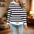 thumbnail image 1 of JUSLIO Striped Women Tops with Pockets Hoodies Sweatshirts Fashion Long sleeve Sweatshirts Black L, 1 of 5