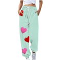 thumbnail image 1 of JUSLIO Sweatpants for Women Comfortable Wide-leg Pants Winter Print Sweatpants with Pockets Outdoor Workout Business Casual Pants Mint Green XL, 1 of 4