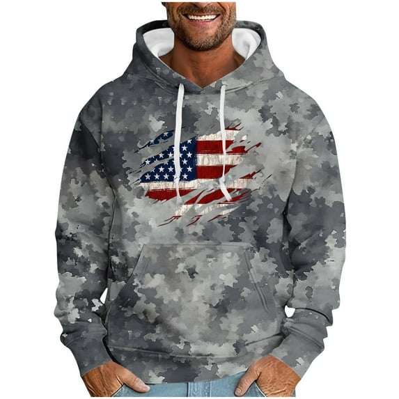 JUSLIO Sweatshirts for Men Hooded Vintage Hoodies Sporty Comfortable Everyday Fall / Winter Long Sleeve Sweatshirts