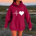 thumbnail image 1 of JUSLIO Sweatshirts for Women Hooded Hearts Graphic Hoodies Long Sleeve Casual Comfortable Everyday Sweatshirts, 1 of 4