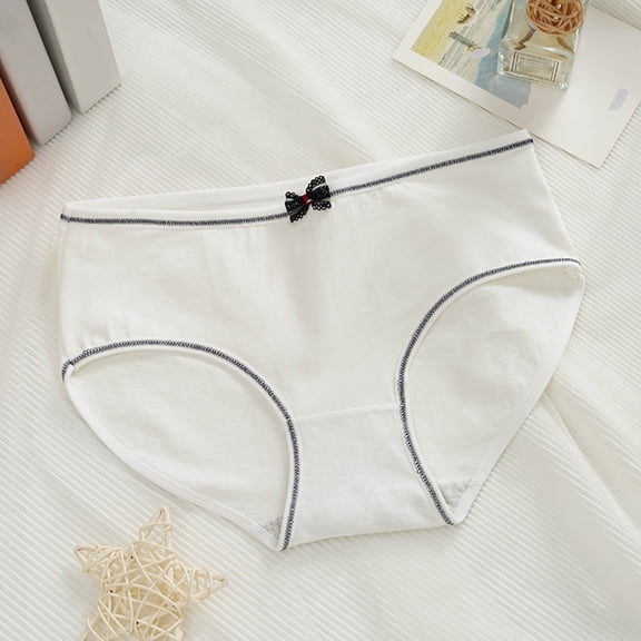 JUSLIO Underwear for Women Cotton Briefs Breathable Soft Comfortable Panties White M